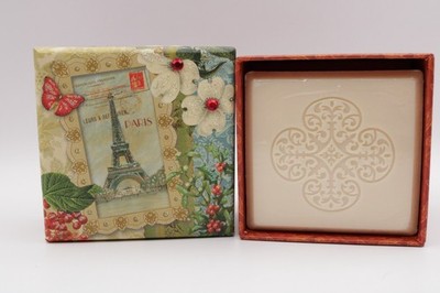 Punch Studio Almond Soap Triple Milled Vegetable Base Eiffel Tower Keepsake Box