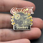 Vintage Coca-Cola Coke Pittsburgh Steelers Helmet NFL Football Lapel Hat Pin