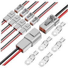 DTP 2 Pin Connectors Kit with 12 AWG Cable, 5 Pairs 2 Way Waterproof Deutsch