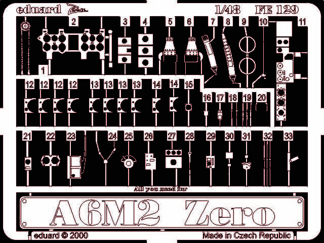 Eduard Accessories Fe129 - 1:48 A6M2 Zero - Etch Set - New