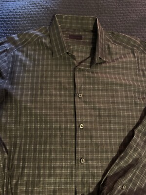 LANVIN Mens Size 17 1/2 Collar 44 Chest Long Sleeve Dress Shirt