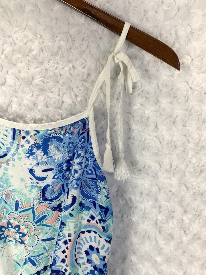 Justice Girls Multicolor Romper Jumper Lace Trim w/ Tassel Straps Kids Size 14 - Image 2 of 4