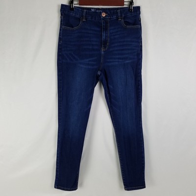 No Boundaries Jeans Juniors 17 Blue High Rise Skinny Leg Dark Wash Denim W32xL26