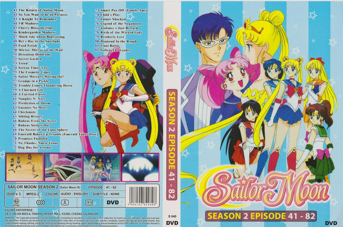 Sailor Moon Season 2 Complete DVD English Dubbed -  Hong Kong