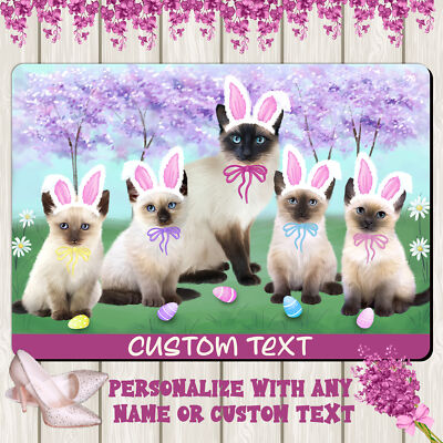 Siamese Cat Floor Mat Personalized Anti-Slip Pet Door Mat Indoor Outdoor NWT