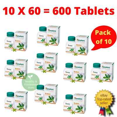 Himalaya Brahmi 60 Tablets (Pack of 10) - Natural Brain Support - Exp. 03/2027