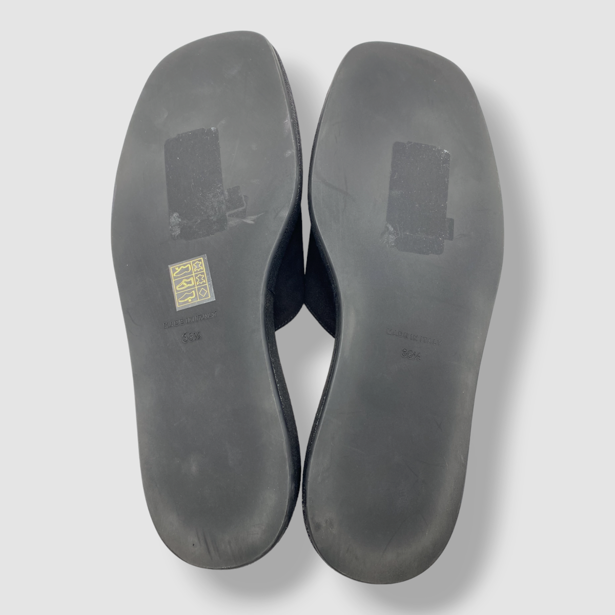 $685 GIA/RHW Women's Black Suede Slide Sandals Shoes Size $685 GIA/RHW Women's Black Suede Slide Sandals Shoes Size