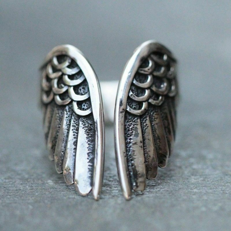 spion bossen Waarschijnlijk Unique 925 Sterling Silver Boho Fashion Charm Angel Wings Ring One Size Fit  All | eBay