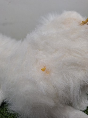 2004 Mattel Barbie White Cat Plush Persian Serafina Blue Eyes Crown Size 12” - Picture 13 of 16