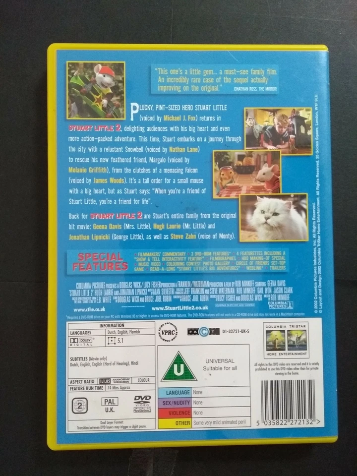 Stuart Little 2 (Widescreen DVD, 2002) (J35) - Image 2 of 2