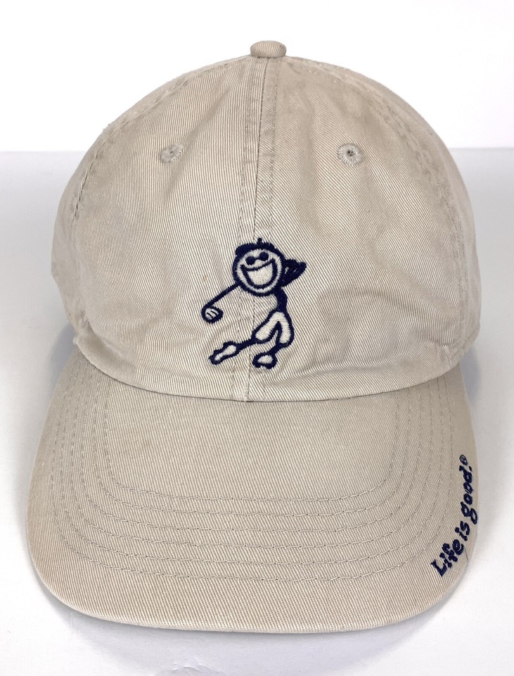 Life Is Good. Golfer Character Happy Positive Living Ball Cap