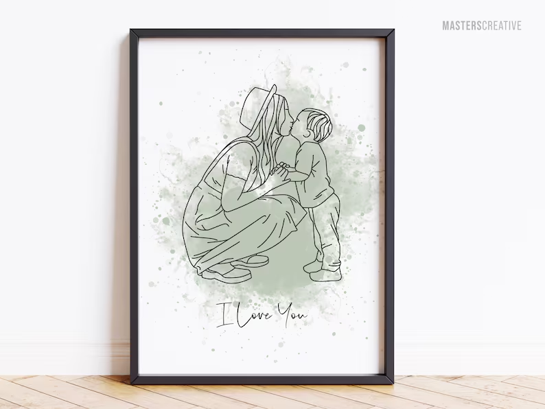Custom Line Drawing, Couple Line Art, Personalised Line Art,Family Line Drawing