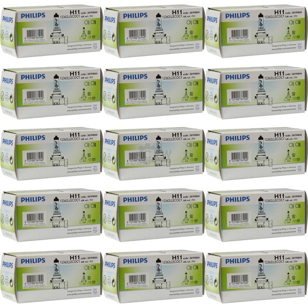 15X Philips H11 Longerlife Ecovision 12V 55W Sockel Pgj19-2-image