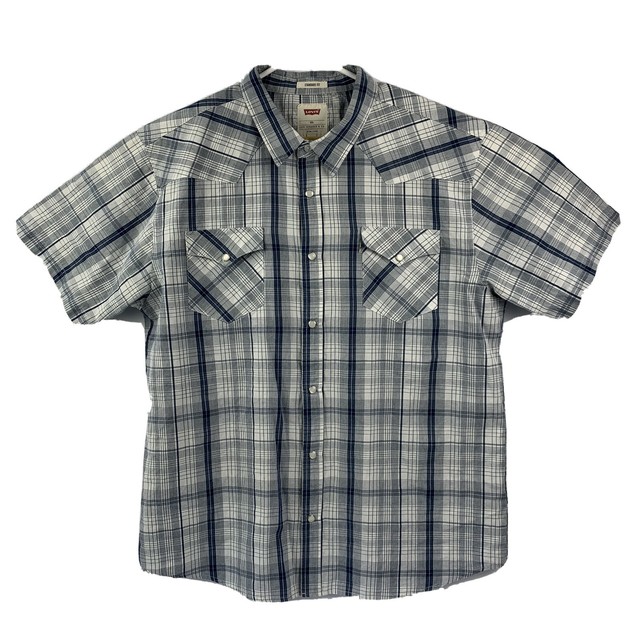 Levis Cowboy Pearl Snap Button Down Standard Fit Short Sleeve Shirt