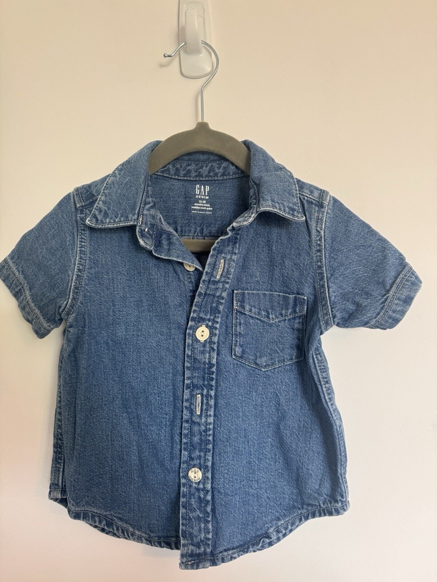 Denim Shirt Baby Boy Blue Button Up Shirt Smart Baby GAP Denim
