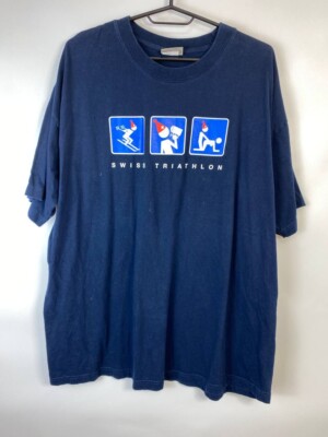 funny humor vintage shirt swiss triathlon Size XL