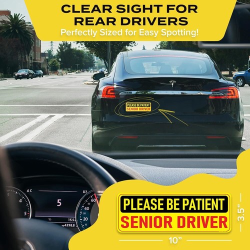 HEY-OKEY Senior Elderly Driver Please Be Patient Reflective Magnetic for Car - Picture 4 of 14