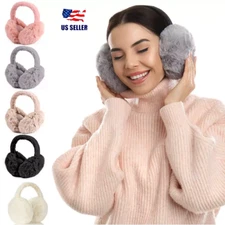 Winter Ear Muffs Fluffy Foldable Ear Warmers Removable Ear Protection Soft Warm