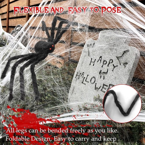 35'' Giant Spider Halloween Decoration Prop Scary Haunted Party Yard House Decor - Picture 4 of 11