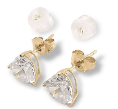 2 ctw Heart shaped Earrings Gold Diamond Heart Earrings Christmas gift for her
