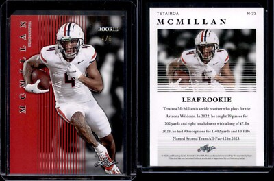 2024 Leaf ROOKIE TETAIROA MCMILLAN RC R-33 ARIZONA WILDCATS /5 RED