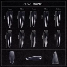 100 Pcs Stiletto Nail Tips Full Cover Press on Fake Nails Extensions Manicure