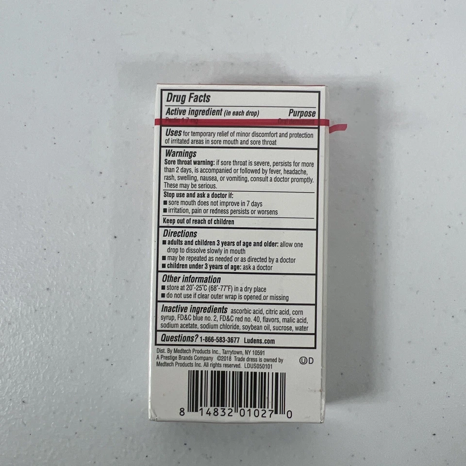 Supreme Ludens Wild Cherry Cough Drops Brand New One Box - Image 3 of 3