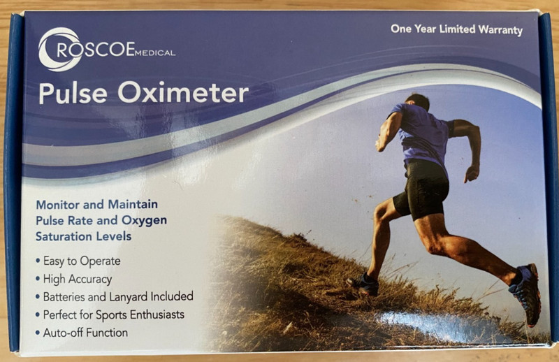 Roscoe Medical Finger Pulse Oximeter Pulse Rate & Oxygen Saturation Monitor New