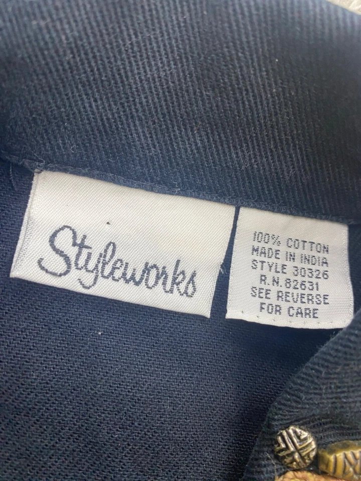 Винтажный Styleworks Newport News джинсовая куртка женщин средний Western вышитое пальто - Изображение 3 из 4