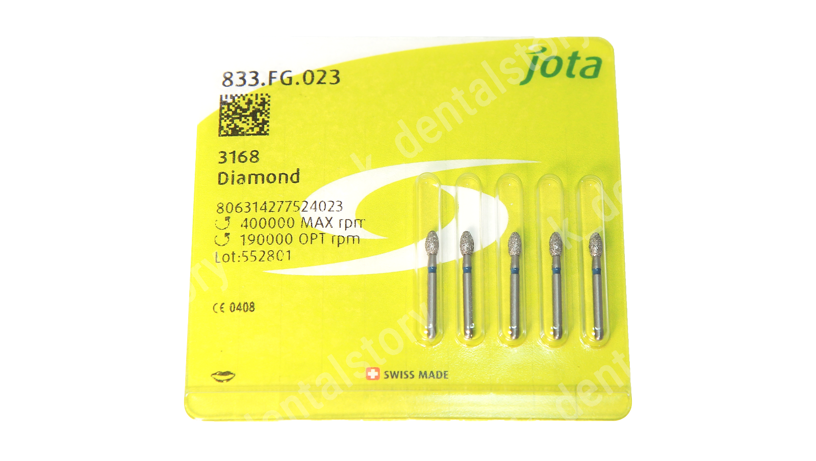 Jota Made in Swiss Dental High Quality Diamond Bur FG 833 018 023 Egg 5