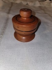 Hand-Crafted Wooden Trinket Box w/Lid - 2" Height x 3" Across Top