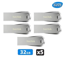 Sandisk Ultra Luxe 32GB Metal Flash Drive USB Thumb Drive (Pack of 5)