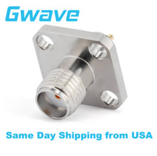 SMA F Connector Solder Attachment 4 Hole Flange Mount Stub Terminal, DC - 26.5G