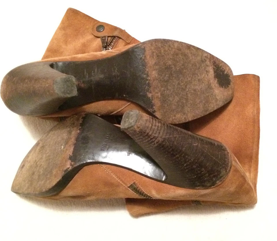 Botas de tacón alto PRADA gamuza cuero talla 8 Foto 3 de 4