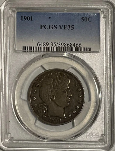 🔥1901 Barber Half Dollar PCGS VF35! - EXCELLENT COIN FOR THE GRADE!!!🔥