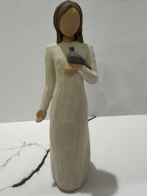 Willow Tree ''Peace'' Figurine Susan Lordi 2003 DEMDACO Woman With Bird 9''