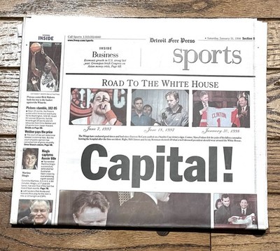 1998 Detroit Red Wings Stanley Cup Detroit Free Press  Capital!  Konstantinov