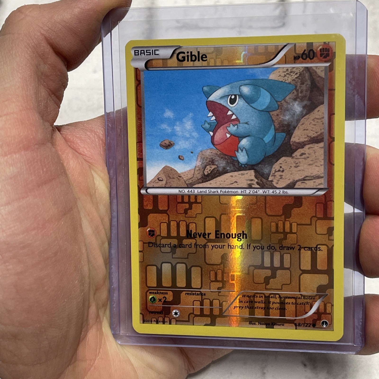 Pokemon TCG Gible XY BREAKpoint 68/122 Reverse Holo Common Card NM Near Mint