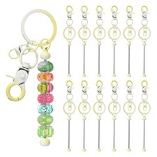 12 Pcs Beadable Keychain, Keychain Making Supplies for DIY Candy Yellow Gradient