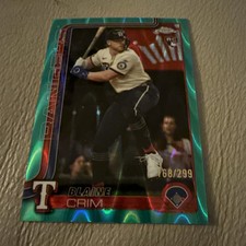 2025 Topps Chrome Update -  Blaine Crim #USC83 /299 Teal RayWave (RC)