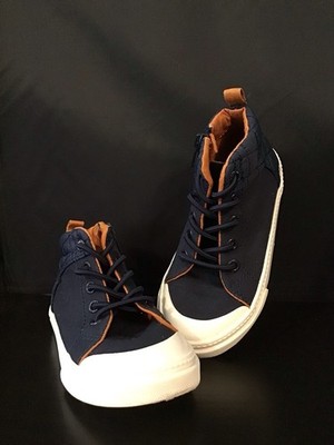 Size 9 - Old Navy Boys Sneakers High Top Navy Canvas & Quilted Fabric