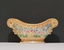 Vintage Hinode Porcelain Candleholder | Cherub Motif | Majolica | Japanese |