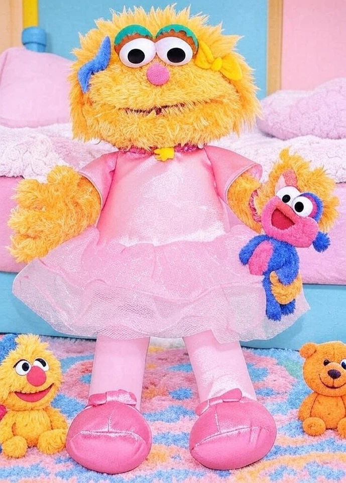 Sesame Street Zoe Ballerina Plush Toy – 10 Inch Pink Tutu Dress Soft Stuffed - Image 4 of 4