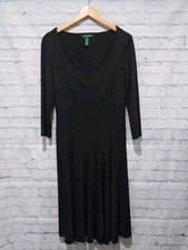 Lauren Ralph Lauren Little Black Dress 6 Fit & Flare 3/4 Length Sleeve Party