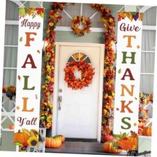 Fall Decorations for Home Welcome Happy Fall Porch Banner Welcome Signs White
