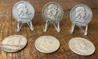 New Listing6 (six) Ben Franklin 90% Silver Half Dollars 1953 - 1962 FV $3