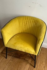Yellow Velvet Accent Chair Tub Chair Modern Lounge Chair 70cm