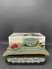 Vtg 1970s Tin Toy WE M-48 Army Tank WE-3001 Battery Operated w/ Box