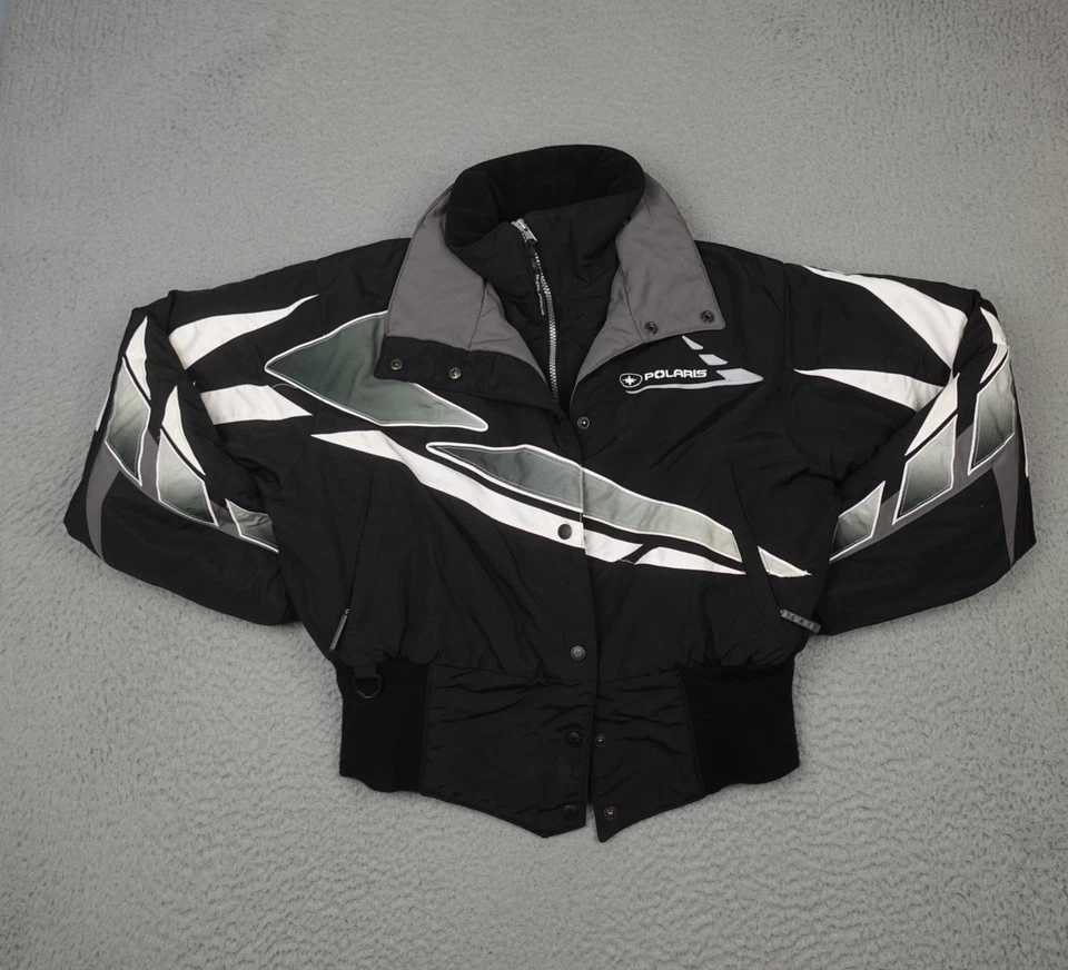 Pure Polaris Jacket Womens Medium Black Gray Snowmobile Thermolite Snowboard 90s - Image 2 of 4