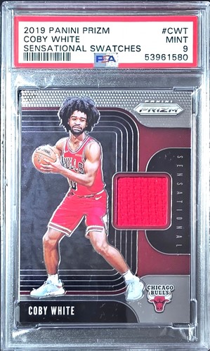 2019-20 Panini Prizm #SS-CWT Coby White Sensational Swatches PSA 9